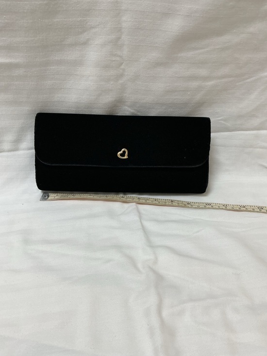 Victoria's Secret Handbags - Victoria’s Secret Black Velvet Clutch with Heart Accent